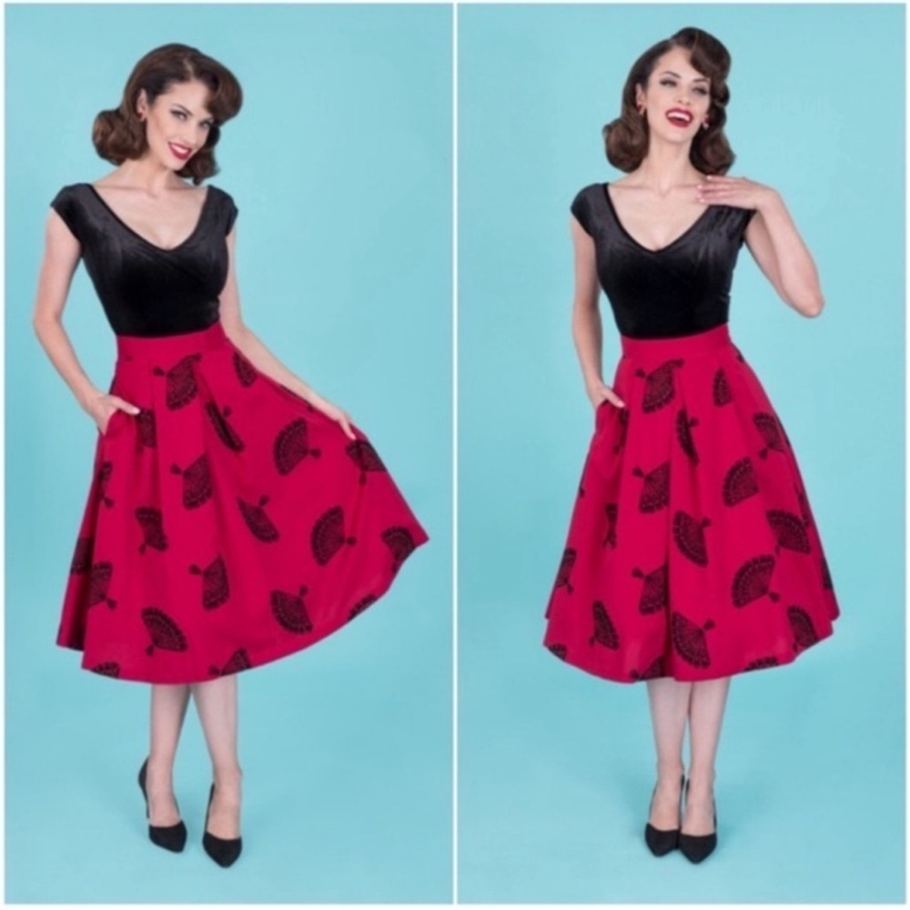 Vintage handmade in Nepal circle skirt with floral design